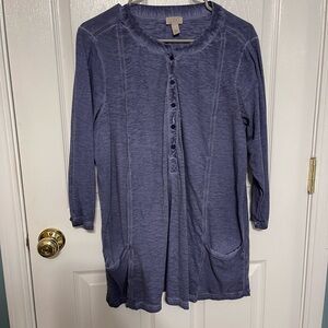 LOGO by Lori Goldstein Purple Tunic Top H6